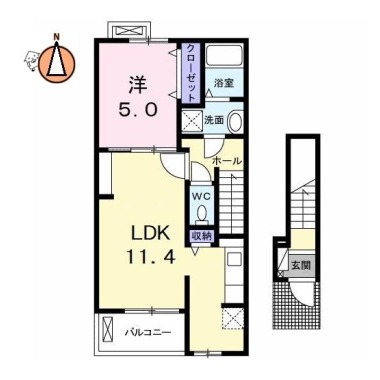 グランディール沖洲 A 203の間取り図