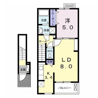 グランディール沖洲 B 202の間取り図