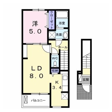 グランディール沖洲 B 203の間取り図