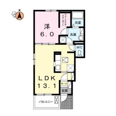 グランディール沖洲 C 101の間取り図