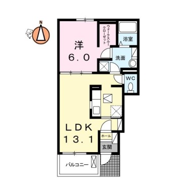 グランディール沖洲 C 105の間取り図