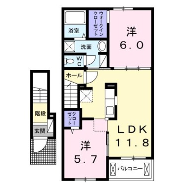 グランディール沖洲 C 202の間取り図