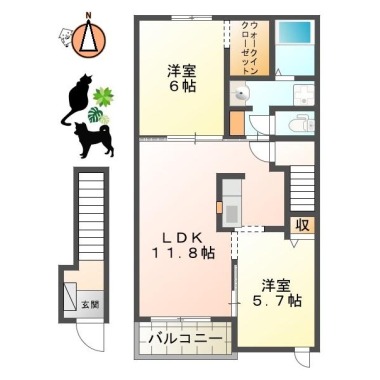 グランディール沖洲 C 205の間取り図