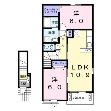 フルール 蘭II A 202の間取り図