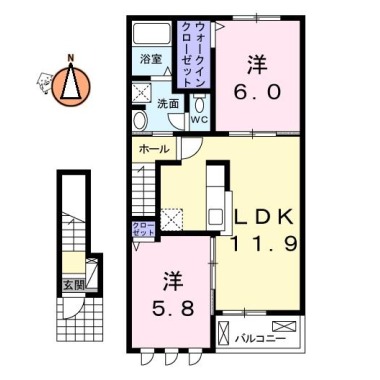 テラ・クオーレA 202の間取り図