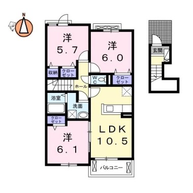 クック II 202の間取り図