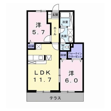 アルカディアB 102の間取り図