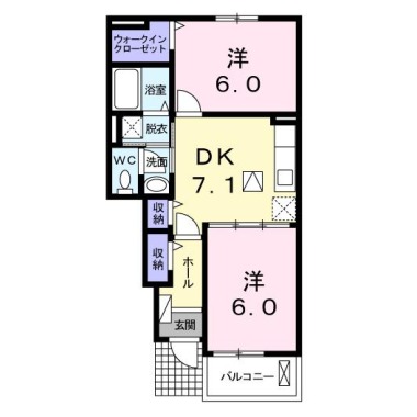 カーサ・フェリーチェ 102の間取り図