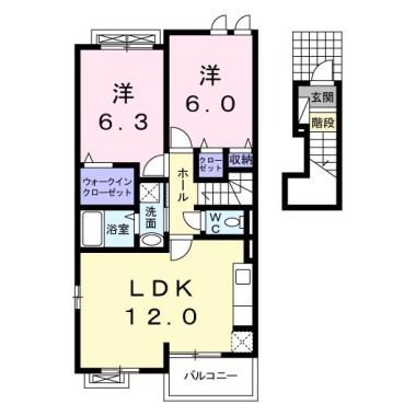 ベル フルーヴ A 203の間取り図