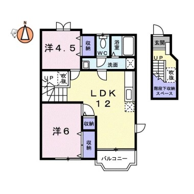 ニュールフランB号館 201の間取り図