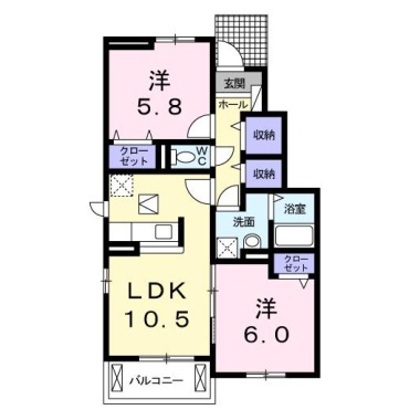 オリーブB 102の間取り図