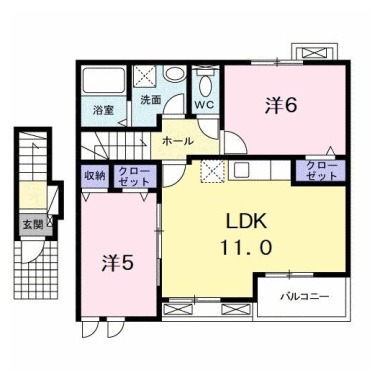 サンビレッジ．I 202の間取り図