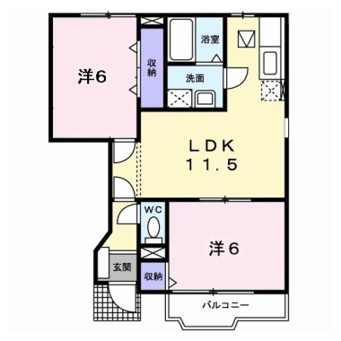 リヴィエールA 102の間取り図