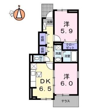 藍らんどこくふA 101の間取り図