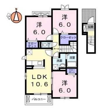 藍らんどこくふA 205の間取り図