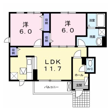 メゾン・ド・ティアラ 101の間取り図