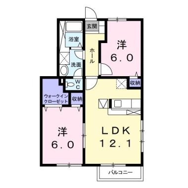 クィーンパレスTADA．C棟 101の間取り図