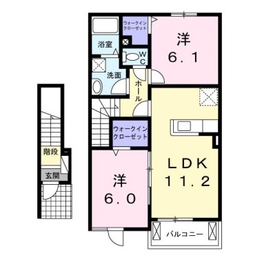ルーベル鴨島B 203の間取り図