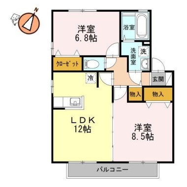 メゾン・ラフィーネA棟 102の間取り図