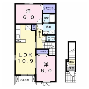 グランデ 成長 B 201の間取り図