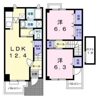 リバージュ北島 A 105の間取り図