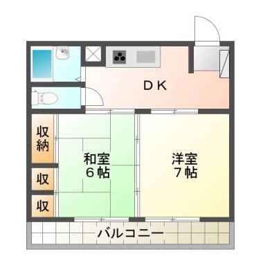 南蔵本町 マンション 2DK 201の間取り図