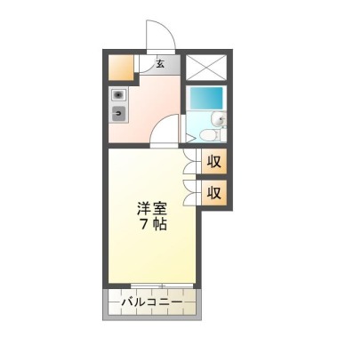 南蔵本町 マンション 1K 203の間取り図