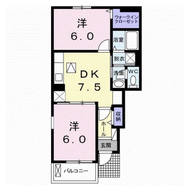 サン・メゾン D 101の間取り図