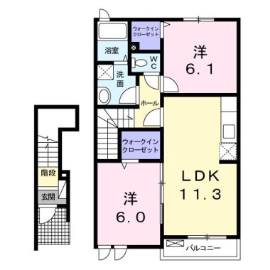 ルミエール下大野 C 202の間取り図