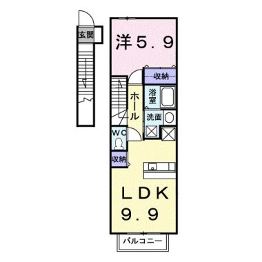 シャン・ド・フルール A 202の間取り図