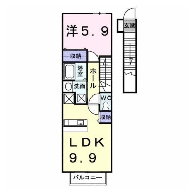 シャン・ド・フルール A 203の間取り図