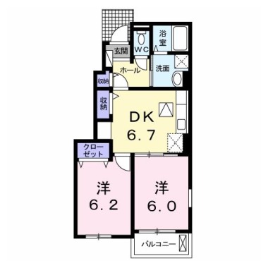 フィールドビーチ羽ノ浦 II 101の間取り図