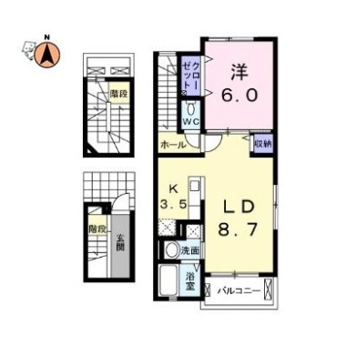 カゼッタ・ウーノ 301の間取り図