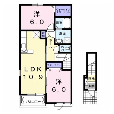 ボヌール北沖洲 201の間取り図