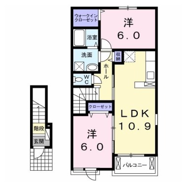 ボヌール北沖洲 202の間取り図