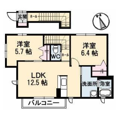 シャーメゾンジュヌエルブ 201の間取り図