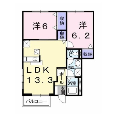 パルシモン I 101の間取り図