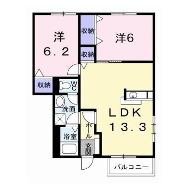 パルシモン I 102の間取り図