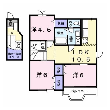 グリーンヒルTADA B 201の間取り図