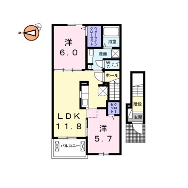 エフォートレス 八万 205の間取り図