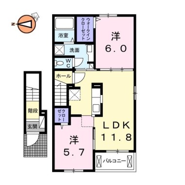 エフォートレス 八万 206の間取り図