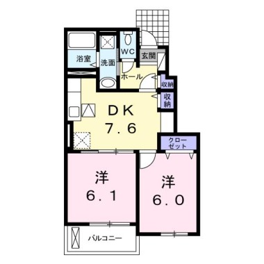 ラ・ドゥサーII 105の間取り図