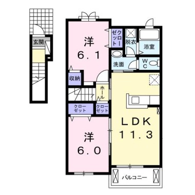 ラ・ドゥサーII 202の間取り図