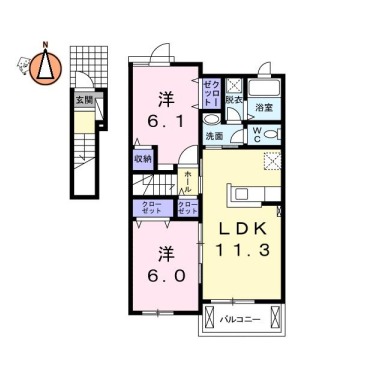 ラ・ドゥサーII 203の間取り図