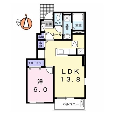 ラ・ドゥサーIII 101の間取り図