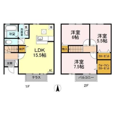 プレミールS 102の間取り図