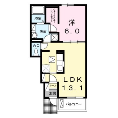 クラール蔵本公園 A 105の間取り図