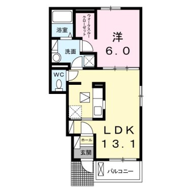 クラール蔵本公園 B 105の間取り図