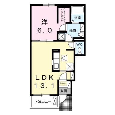 クラール蔵本公園 C 102の間取り図