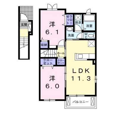 プラン ソレイユ B 201の間取り図